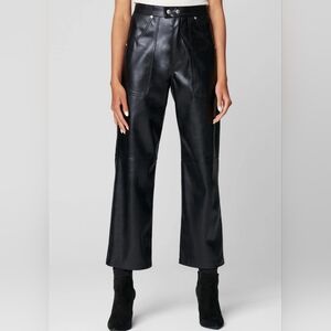 Blank NYC Black Faux Leather Wide-Leg High-Rise Pants
